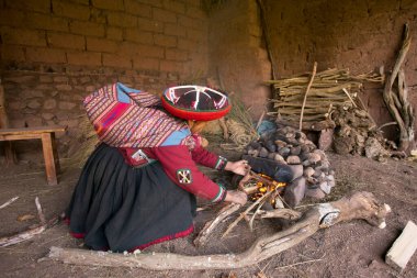 Maras, Peru; 1st October 2022: Celebrating Pachamanca feast with a Quechua tribe in the Sacred Valley, Peru.