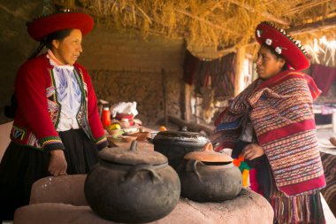 Maras, Peru; 1st October 2022: Celebrating Pachamanca feast with a Quechua tribe in the Sacred Valley, Peru.