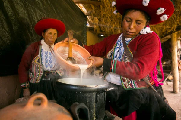 Maras Peru 1St October 2022 Celebrating Pachamanca Feast Quechua Tribe — Stock fotografie