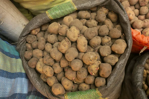 Variation Peruansk Potatis Den Centrala Marknaden Staden Cusco Peru — Stockfoto
