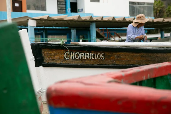 Barcos Actividad Industria Pesquera Puerto Chorrios Ciudad Lima Perú — Foto de Stock