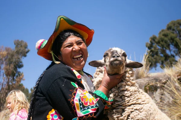Llachon Perú Enero 2023 Población Local Provincia Llachn Lago Titicaca — Foto de Stock