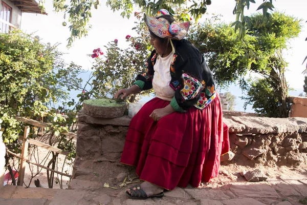 Льячон Перу Января 2023 Года Местные Жители Провинции Льячон Озере — стоковое фото