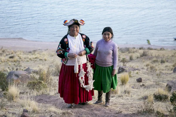Llachon Perú Enero 2023 Gente Local Provincia Península Llachon Lago — Foto de Stock