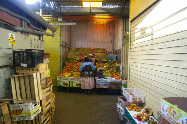 Пуно Перу Січня 2023 Року Вулична Їжа Фруктами Овочами Місті — стокове фото