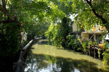 Tayland 'ın Bangkok banliyösündeki sokakların manzarası.