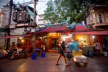 Bangkok, Tayland; 1 Ocak 2023: Bangkok şehrinin Çin mahallesindeki Çin restoranı.