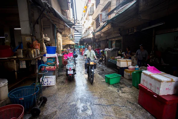 Бангкок Таиланд Января 2023 Года Торговцы Центральном Продовольственном Рынке Клонг — стоковое фото