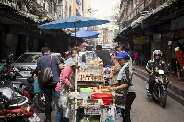 Bangkok Thajsko Ledna 2023 Pouliční Stánek Potravinami Ulicích Bangkoku — Stock fotografie