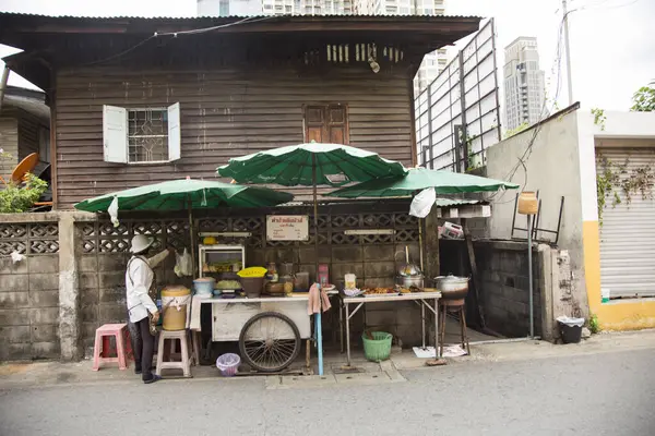Bangkok Tajlandia Stycznia 2023 Uliczne Stoisko Spożywcze Ulicach Bangkoku — Zdjęcie stockowe
