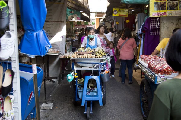 Bangkok Tailândia Janeiro 2023 Pessoa Com Seu Carrinho Comida Rua — Fotografia de Stock