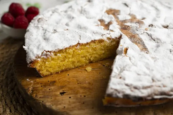 Tarta Santiago Most Typical Sweet Galician Cuisine Easily Recognized Its — Stock Photo, Image