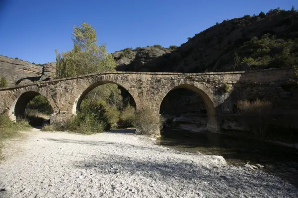 Puente Fuendebaoso Asque Alquezar Middeleeuws Spaans Stadje Provincie Huesca — Stockfoto