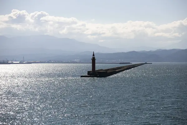 Red Lighthouse Port Niigata Northern Coast Japan — Stock Photo, Image