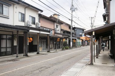 Joetsu, Japonya; 1 Kasım 2023: Joetsu Japonya 'da sonbaharda Gangi Caddesi