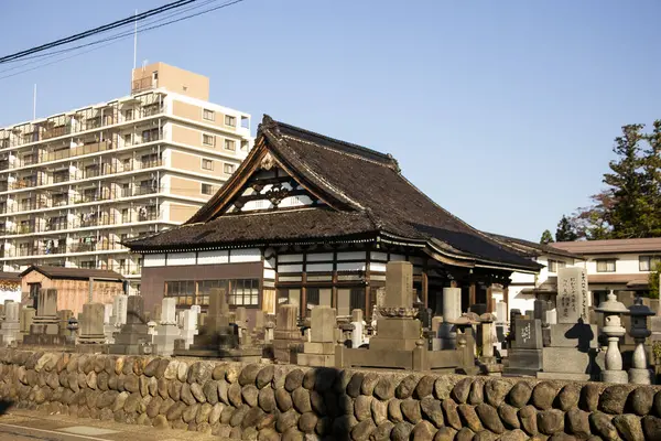 Joetsu Japan November 2023 Liten Cementering Och Tempel Gatorna Joetsu — Stockfoto