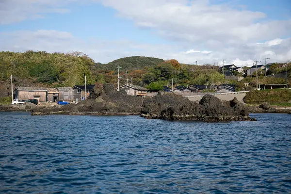 Linia Brzegowa Utworzona Przez Aktywność Wulkaniczną Wybrzeżu Ogi Sado Island — Zdjęcie stockowe