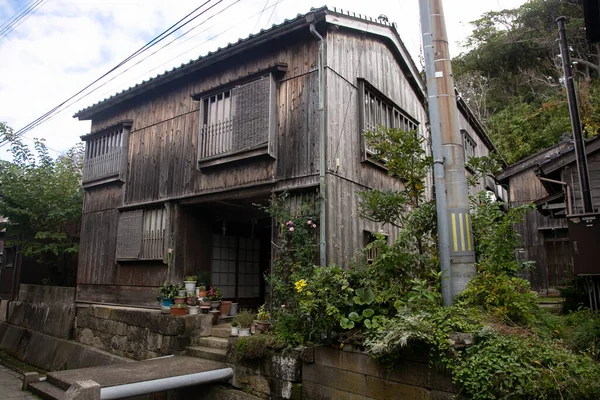 니가타 시대의 가옥이있는 오래된 슈쿠네기 — 스톡 사진