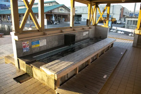 Nachikatsuura Japonia Października 2023 Tradycyjna Japońska Kąpiel Stóp Mieście Katsuura — Zdjęcie stockowe