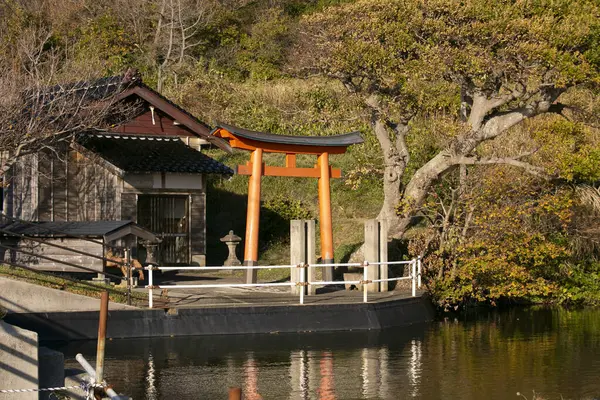 Torii Grind Framför Helgedom Sado Island Niigata Japan — Stockfoto