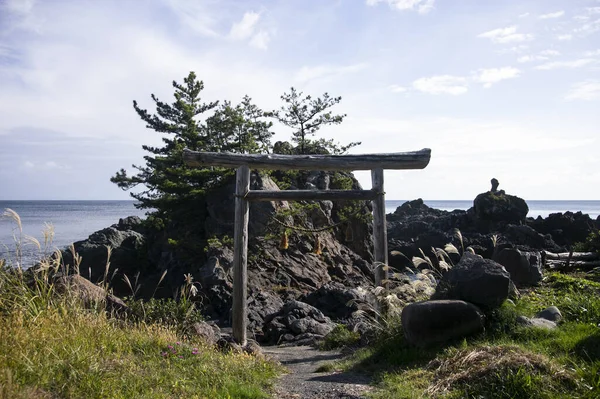 Porta Torii Frente Santuário Ilha Sado Niigata Japão — Fotografia de Stock