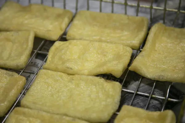Frittierte Frische Tofu Portionen Zubereitet Einem Tofu Shop Shizuoka Japan — Stockfoto