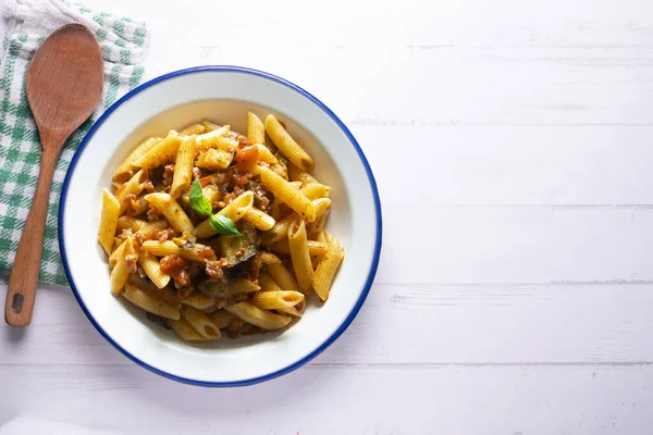 Těstoviny Alla Norma Tradiční Italský Recept — Stock fotografie