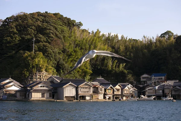 Bellissimo Villaggio Pescatori Ine Nel Nord Kyoto Case Funaya Barca — Foto Stock