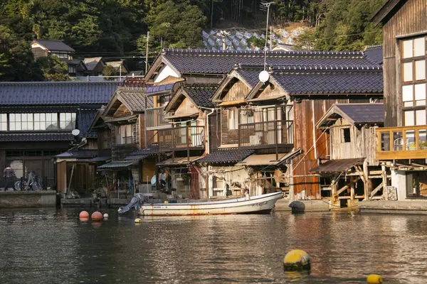 Beau Village Pêcheurs Ine Nord Kyoto Funaya Maisons Bateau Sont — Photo