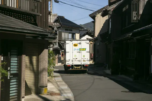 Ine Japonia Października 2023 Samochód Dostawczy Ulicach Wioski Rybackiej Ine — Zdjęcie stockowe