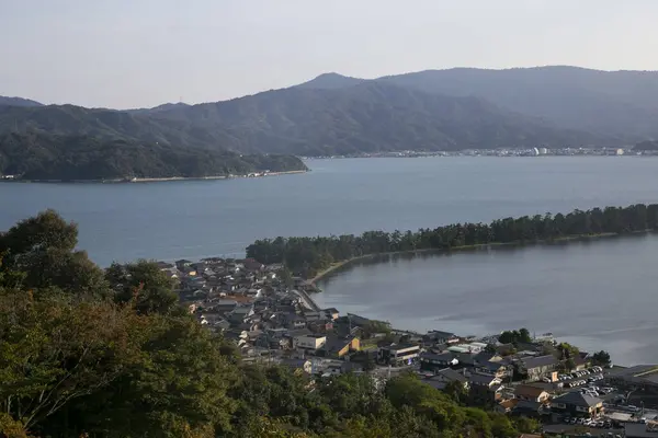 Amanohashidate Japonia Października 2023 Widok Piaskownicę Znajduje Się Zatoce Miyazu — Zdjęcie stockowe