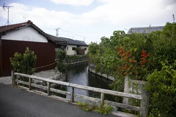 City Yanagawa Fukuoka Has Beautiful Canals Stroll Its Boats Run — Stock Photo, Image