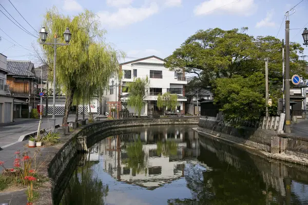 Staden Yanagawa Fukuoka Har Vackra Kanaler Att Promenera Tillsammans Med — Stockfoto