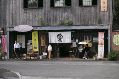 Yanagawa, Japonya; 1 Ekim 2023: Yanagawa 'da tarihi bir binanın manzarası.