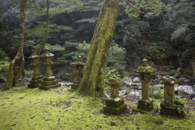 Japonya 'nın Wakayama bölgesindeki bir Japon tapınağında taş yontulmuş..
