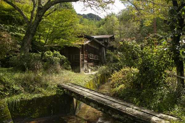 Casas Japonesas Tradicionais Trilha Nakasendo Entre Tsumago Magome Kiso Valley — Fotografia de Stock