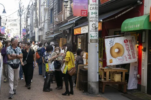 Tokio Japonsko Října 2023 Yanaka Čtvrť Tokiu Proslulá Svým Pouličním — Stock fotografie