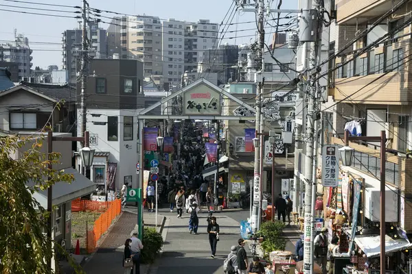 Tokio Japonia Października 2023 Yanaka Dzielnica Tokio Znana Targu Ulicznego — Zdjęcie stockowe