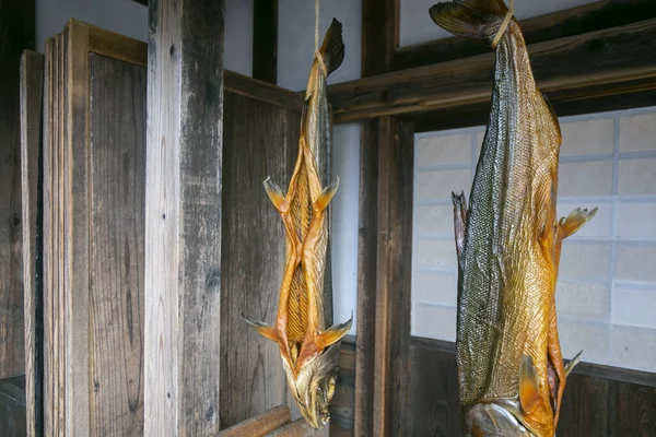 Traditional Salted Salmons Hanging City Murakami Niigata Prefecture — Stock Photo, Image