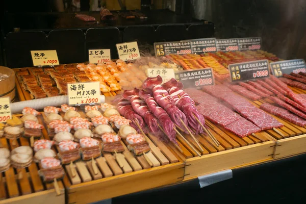 Tokyo Japan 1St October 2023 Variety Japanese Food Tourists Tsukiji — Stock Photo, Image