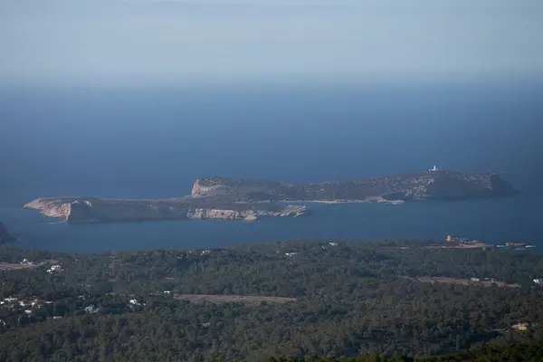 Vistas Área Cala Comte Costa Oeste Ibiza Montanha Talaya Sant — Fotografia de Stock