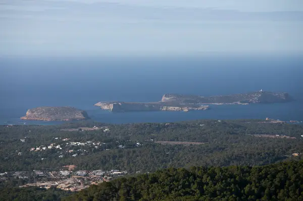 Vistas Zona Cala Comte Costa Oeste Ibiza Desde Montaña Talaya —  Fotos de Stock