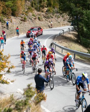 Sant Feliu de Guixols, Spain 18th March 2024: International UCI Teams Peloton during stage 3 of La Volta Catalunya 24. clipart