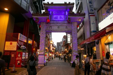 Kobe, Japonya; 10 Ekim 2023: Nankinmachi (), Kobe 'nin merkezinde yer alan bir Çin mahallesidir..