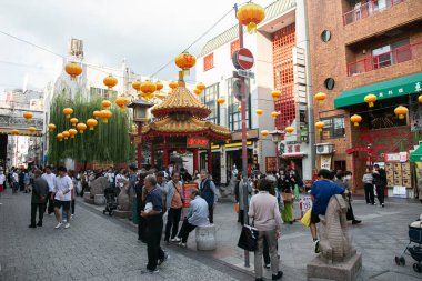 Kobe, Japonya; 10 Ekim 2023: Nankinmachi (), Kobe 'nin merkezinde yer alan bir Çin mahallesidir..