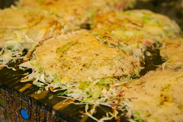 Okonomiyaki Uma Panqueca Repolho Japonesa Salgada Grelhada Como Você Gosta — Fotografia de Stock
