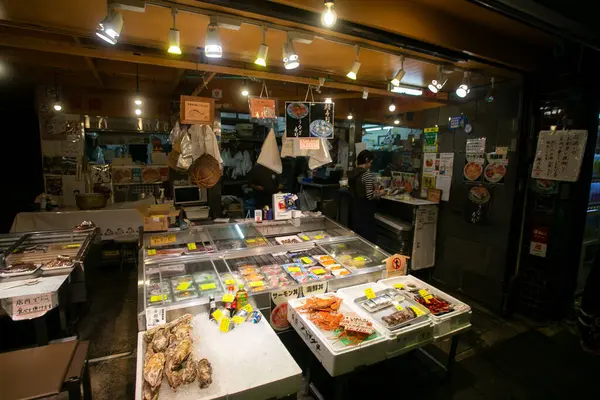 Kyoto Japan October 10Th 2023 Nishiki Market Replete Restaurant Food — Stok fotoğraf