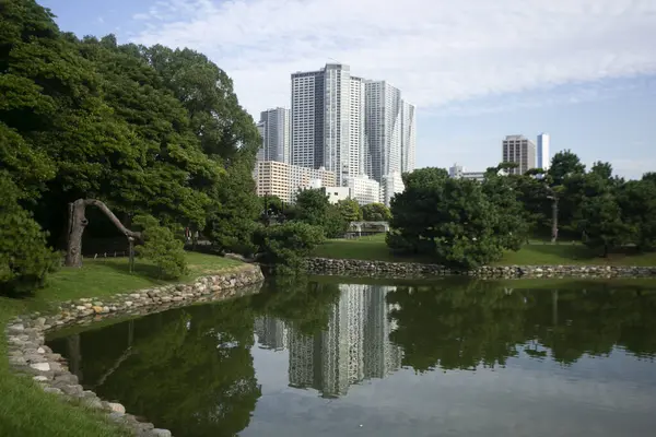 Die Gärten Von Hamarikyu Sind Ein Öffentlicher Park Tokyo Japan — Stockfoto