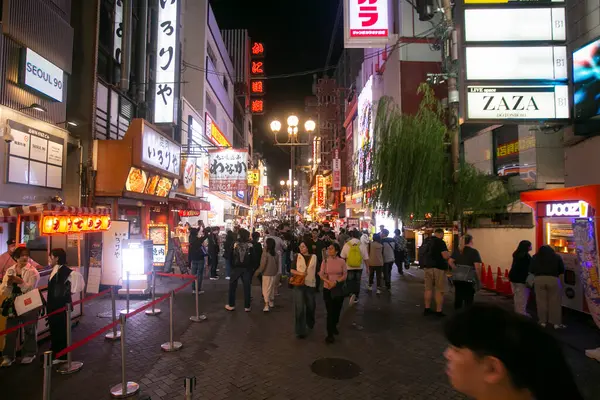 Osaka Japón Octubre 2023 Restaurantes Turistas Las Calles Dotonbori Llenos Fotos de stock