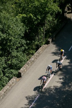 Nice, France; 21st July 2024: Professional cyclist from the international peloton during a mountain stage at Tour de France. clipart